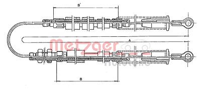 Metzger Seilzug, Feststellbremse [Hersteller-Nr. 1401.3] für Fiat von METZGER