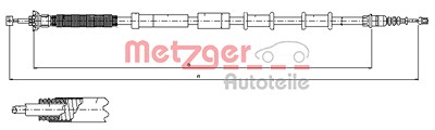 Metzger Seilzug, Feststellbremse [Hersteller-Nr. 12.0721] für Fiat von METZGER