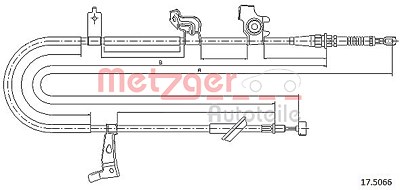 Metzger Seilzug, Feststellbremse [Hersteller-Nr. 17.5066] für Suzuki, Fiat von METZGER