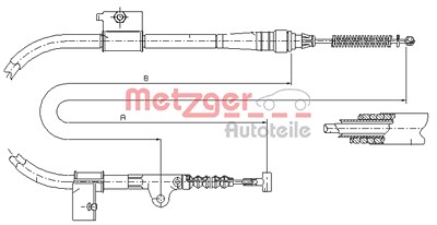 Metzger Seilzug, Feststellbremse [Hersteller-Nr. 17.0333] für Nissan, Ford von METZGER