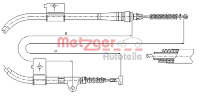 Metzger Seilzug, Feststellbremse [Hersteller-Nr. 17.0334] für Ford, Nissan von METZGER