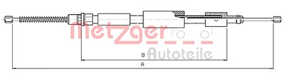 Metzger Seilzug, Feststellbremse [Hersteller-Nr. 10.4574] für Citroën, Peugeot von METZGER