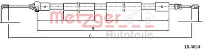 Metzger Seilzug, Feststellbremse [Hersteller-Nr. 10.4654] für Citroën von METZGER