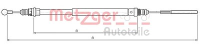 Metzger Seilzug, Feststellbremse [Hersteller-Nr. 10.4722] für Citroën, Fiat, Lancia, Peugeot von METZGER