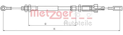 Metzger Seilzug, Feststellbremse [Hersteller-Nr. 10.4723] für Citroën, Fiat, Peugeot von METZGER