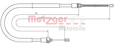 Metzger Seilzug, Feststellbremse [Hersteller-Nr. 10.6033] für Peugeot von METZGER