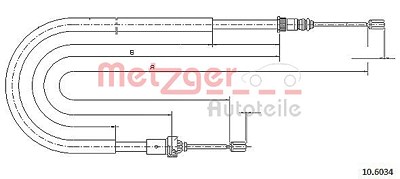 Metzger Seilzug, Feststellbremse [Hersteller-Nr. 10.6034] für Peugeot von METZGER