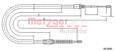 Metzger Seilzug, Feststellbremse [Hersteller-Nr. 10.6045] für Peugeot von METZGER