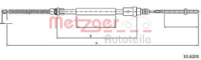 Metzger Seilzug, Feststellbremse [Hersteller-Nr. 10.6201] für Peugeot von METZGER