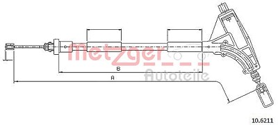 Metzger Seilzug, Feststellbremse [Hersteller-Nr. 10.6211] für Peugeot von METZGER