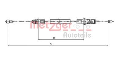 Metzger Seilzug, Feststellbremse [Hersteller-Nr. 10.6854] für Nissan, Opel, Renault von METZGER