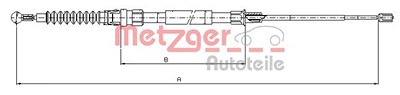 Metzger Seilzug, Feststellbremse [Hersteller-Nr. 10.7518] für Audi, Seat, Skoda, VW von METZGER