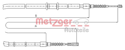 Metzger Seilzug, Feststellbremse [Hersteller-Nr. 10.7545] für Audi von METZGER