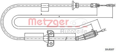 Metzger Seilzug, Feststellbremse [Hersteller-Nr. 10.8187] für Volvo von METZGER