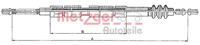 Metzger Seilzug, Feststellbremse [Hersteller-Nr. 10.9847] für Mercedes-Benz von METZGER