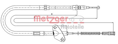 Metzger Seilzug, Feststellbremse [Hersteller-Nr. 10.9871] für Mercedes-Benz von METZGER