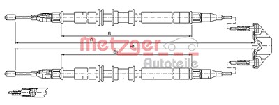 Metzger Seilzug, Feststellbremse [Hersteller-Nr. 11.5791] für Opel von METZGER