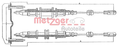 Metzger Seilzug, Feststellbremse [Hersteller-Nr. 11.5853] für Opel von METZGER