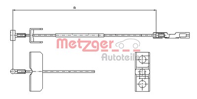 Metzger Seilzug, Feststellbremse [Hersteller-Nr. 11.6803] für Nissan, Opel, Renault von METZGER