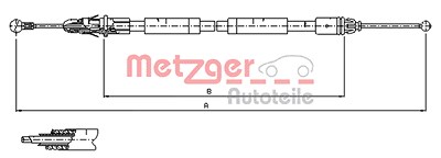 Metzger Seilzug, Feststellbremse [Hersteller-Nr. 11.6805] für Nissan, Opel, Renault von METZGER