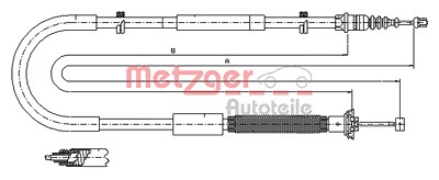 Metzger Seilzug, Feststellbremse [Hersteller-Nr. 12.0703] für Fiat von METZGER