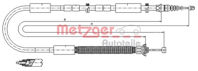 Metzger Seilzug, Feststellbremse [Hersteller-Nr. 12.0706] für Fiat von METZGER