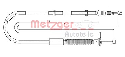 Metzger Seilzug, Feststellbremse [Hersteller-Nr. 12.0723] für Fiat von METZGER