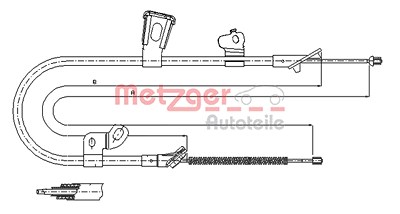 Metzger Seilzug, Feststellbremse [Hersteller-Nr. 17.1078] für Toyota von METZGER