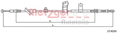 Metzger Seilzug, Feststellbremse [Hersteller-Nr. 17.4224] für Honda von METZGER