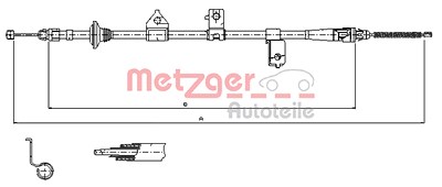 Metzger Seilzug, Feststellbremse [Hersteller-Nr. 17.6027] für Kia von METZGER