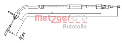 Metzger Seilzug, Feststellbremse [Hersteller-Nr. 10.9334] für Mercedes-Benz von METZGER