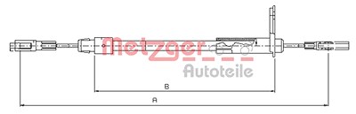 Metzger Seilzug, Feststellbremse [Hersteller-Nr. 10.9441] für Mercedes-Benz von METZGER