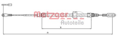 Metzger Seilzug, Feststellbremse [Hersteller-Nr. 10.9884] für Mercedes-Benz von METZGER