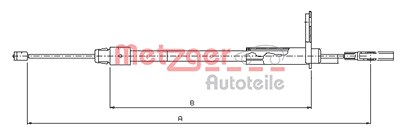 Metzger Seilzug, Feststellbremse [Hersteller-Nr. 10.9327] für Mercedes-Benz von METZGER