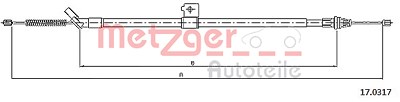 Metzger Seilzug, Feststellbremse [Hersteller-Nr. 17.0317] für Nissan von METZGER