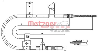 Metzger Seilzug, Feststellbremse [Hersteller-Nr. 17.0001] für Nissan von METZGER