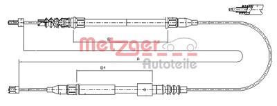 Metzger Seilzug, Feststellbremse [Hersteller-Nr. 11.5762] für Opel von METZGER