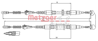 Metzger Seilzug, Feststellbremse [Hersteller-Nr. 11.5854] für Opel von METZGER