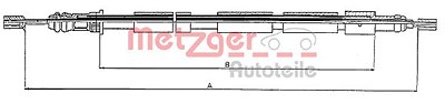 Metzger Seilzug, Feststellbremse [Hersteller-Nr. 10.6022] für Peugeot von METZGER