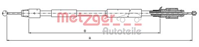 Metzger Seilzug, Feststellbremse [Hersteller-Nr. 10.7630] für Porsche, VW von METZGER