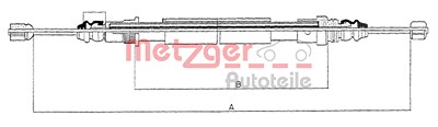 Metzger Seilzug, Feststellbremse [Hersteller-Nr. 11.6582] für Renault von METZGER