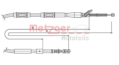 Metzger Seilzug, Feststellbremse [Hersteller-Nr. 17.1445] für Toyota von METZGER