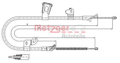 Metzger Seilzug, Feststellbremse [Hersteller-Nr. 17.1074] für Toyota von METZGER