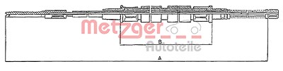 Metzger Seilzug, Feststellbremse [Hersteller-Nr. 10.743] für VW von METZGER