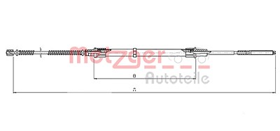 Metzger Seilzug, Feststellbremse [Hersteller-Nr. 10.7131] für VW von METZGER