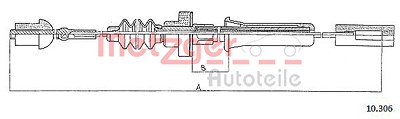 Metzger Seilzug, Kupplungsbetätigung [Hersteller-Nr. 10.306] für VW, Audi von METZGER