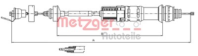 Metzger Seilzug, Kupplungsbetätigung [Hersteller-Nr. 11.2198] für Citroën, Peugeot von METZGER