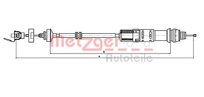 Metzger Seilzug, Kupplungsbetätigung [Hersteller-Nr. 11.2199] für Citroën, Peugeot von METZGER