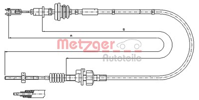 Metzger Seilzug, Kupplungsbetätigung [Hersteller-Nr. 11.2255] für Peugeot, Citroën, Toyota von METZGER