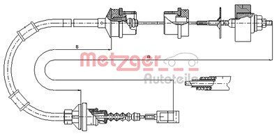 Metzger Seilzug, Kupplungsbetätigung [Hersteller-Nr. 1172.8] für Citroën, Fiat, Peugeot von METZGER